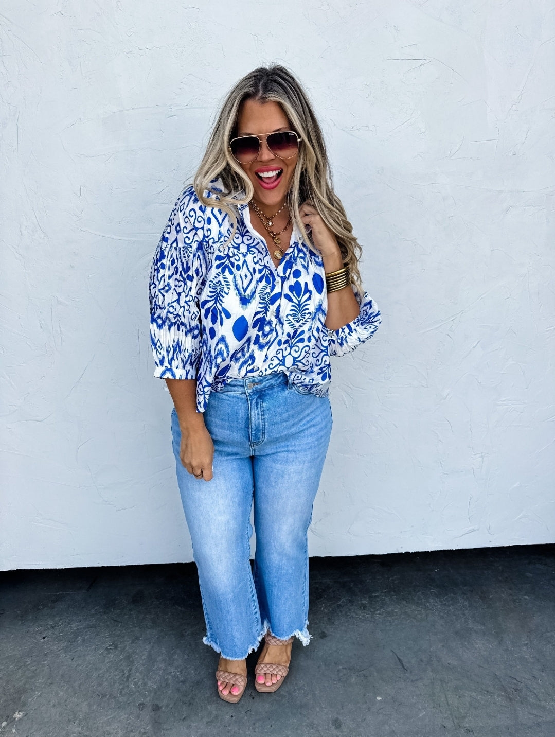 Blakeley Light Wash Denim Non-distressed Cropped Raw Hem Jeans