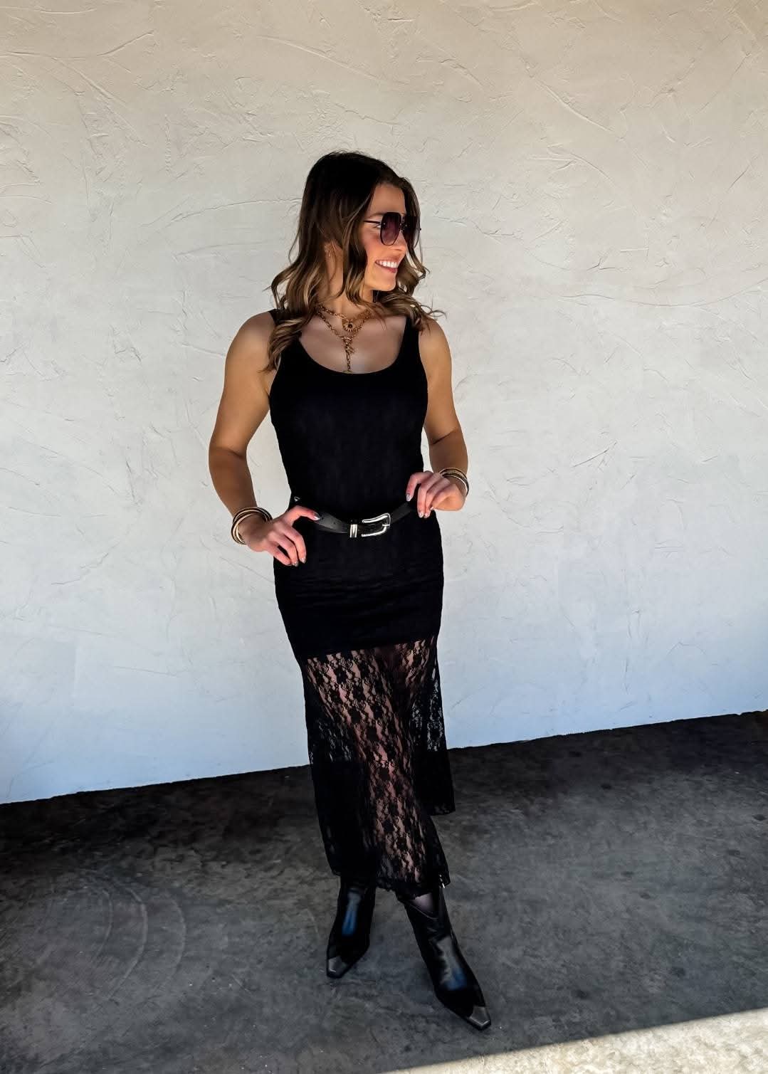 Blakeley Black Lace Sleeveless Dress