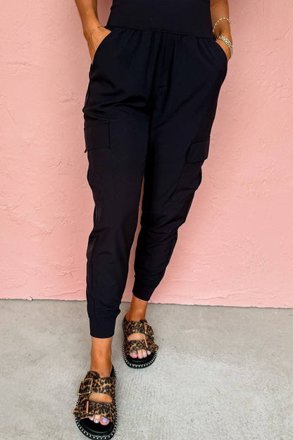 Black Cargo Joggers