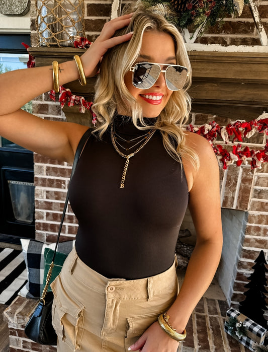 Blakeley Black Mock Neck BODYSUIT