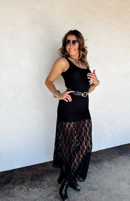 Blakeley Black Lace Sleeveless Dress