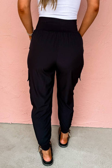 Black Cargo Joggers