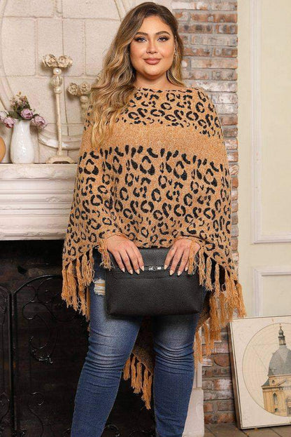 Leopard Sweater Poncho