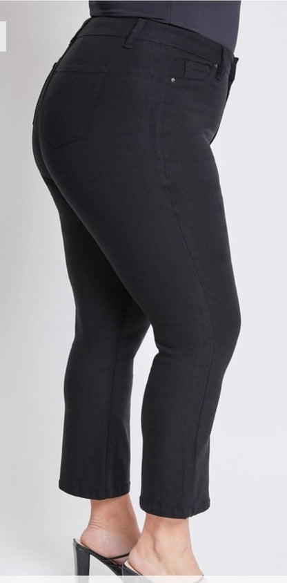 YMI Jr. Plus Black Hyperstretch Cropped Pants