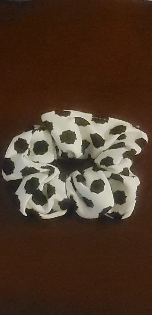 Jess Lea Cream Black Animal Print Hair Scrunchie