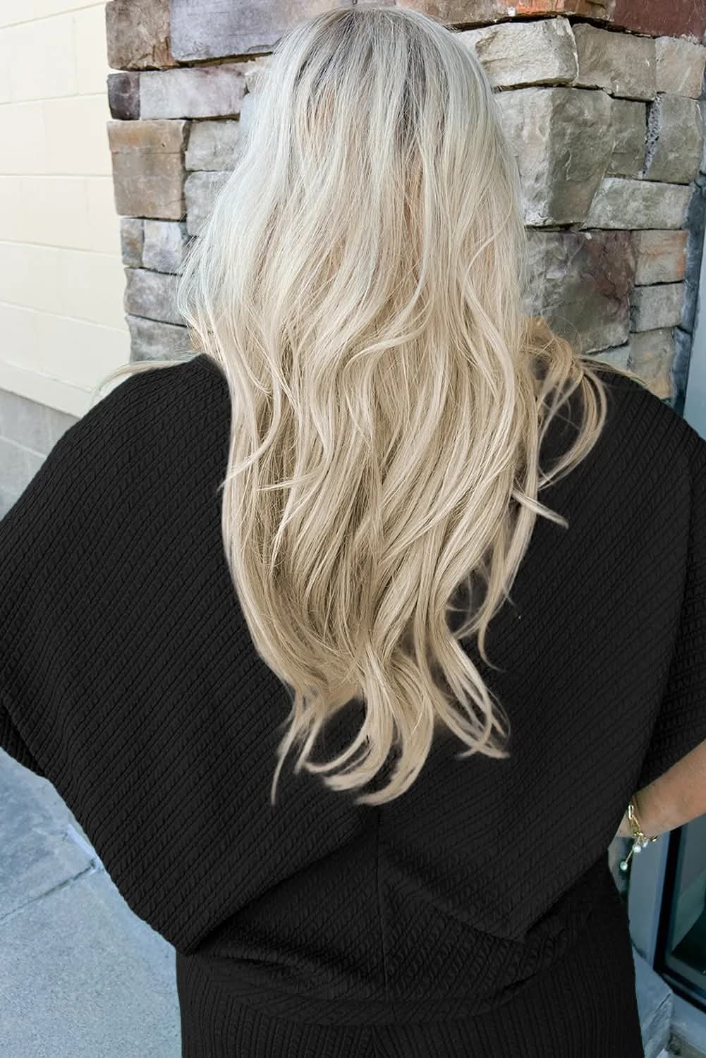 Plus Black 2 Piece Textured Set