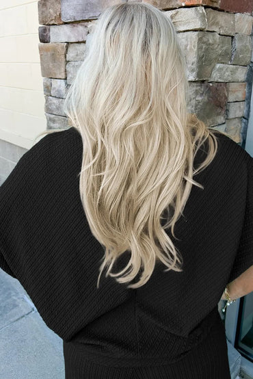 Plus Black 2 Piece Textured Set