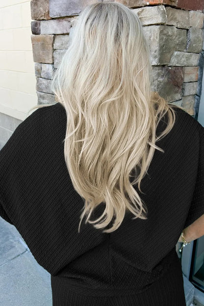 Plus Black 2 Piece Textured Set