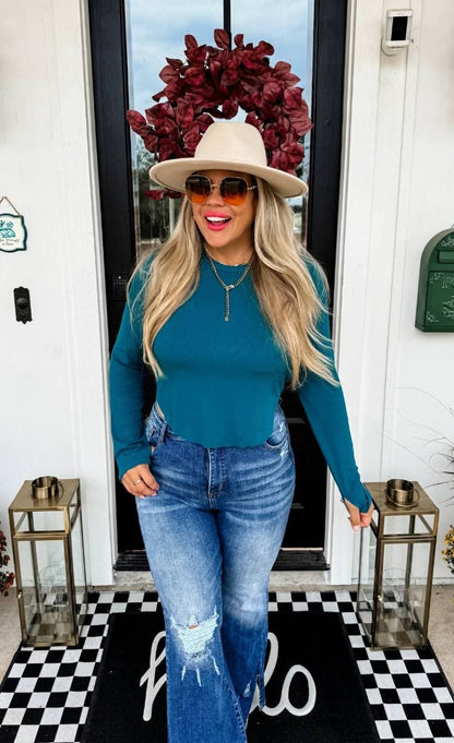 Blakeley Teal Long Sleeve Top