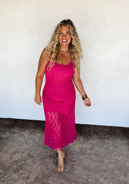 Blakeley Pink Lace Sleeveless Dress