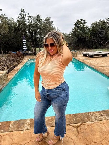 Blakeley Medium Wash Denim Non-distressed Cropped Raw Hem Jeans