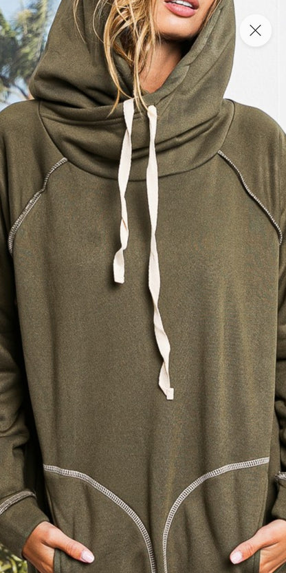 Bibi Olive Hooded Sweatshirt