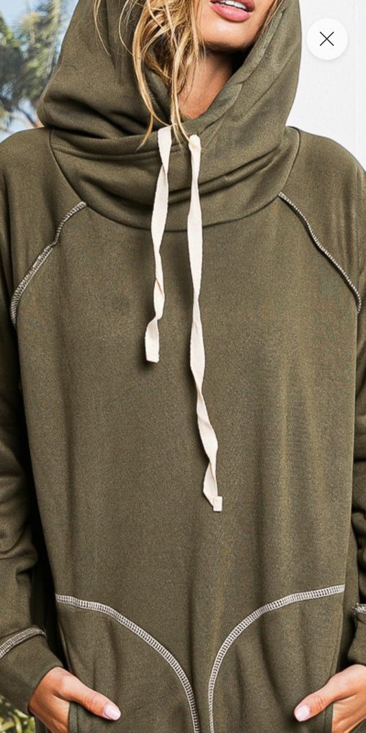 Bibi Olive Hooded Sweatshirt