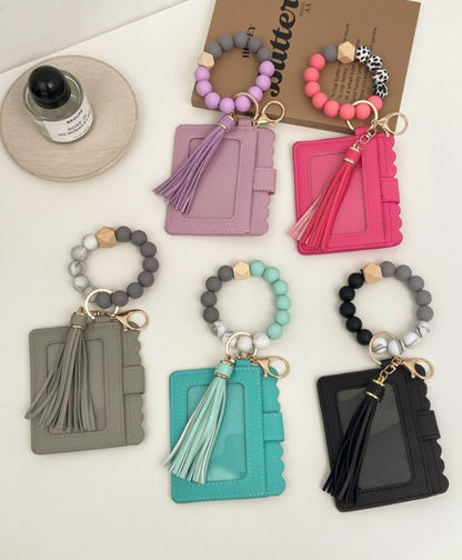 Aqua Green Wristlet Card Holder