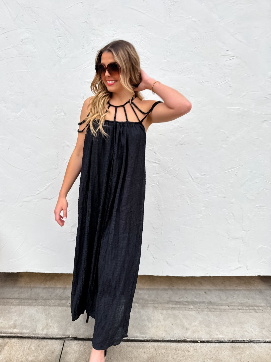 Blakeley Black Strappy Swimsuit Coverup