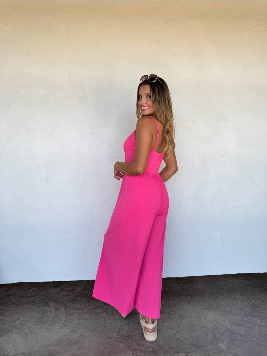 Blakeley Spaghetti Strap Wide Leg Romper Jumpsuit