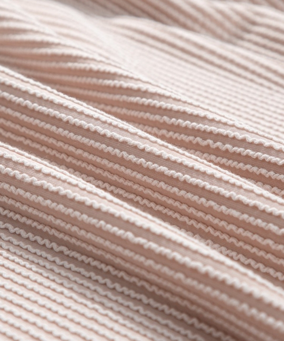 Plus Beige White Collared V-neck Ribbed Long Sleeve Top