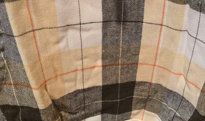 Cream Brown Yellow Plaid Hooded Sweatshirt