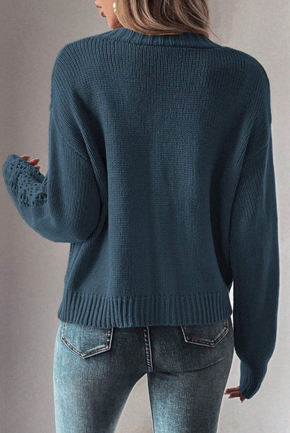 Blue Button Down Cardigan Sweater