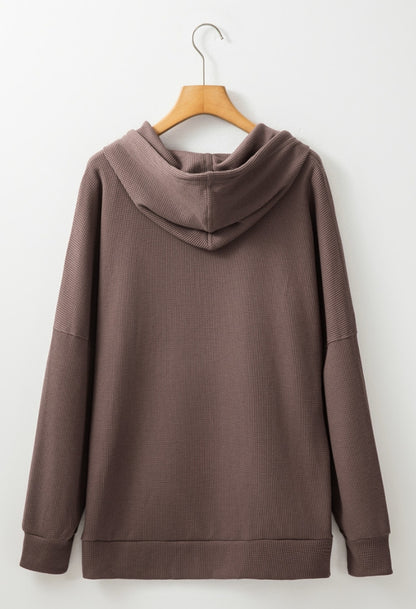 Coffee Brown Waffle Hoodie
