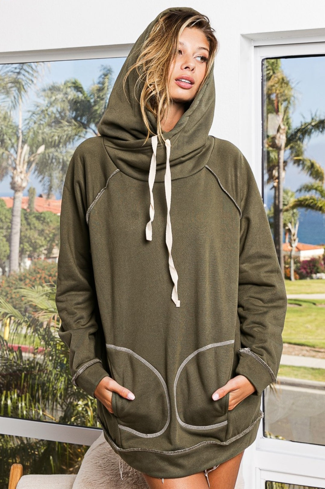 Bibi Olive Hooded Sweatshirt