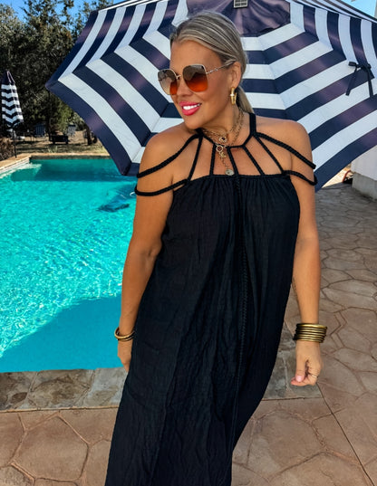 Blakeley Black Strappy Swimsuit Coverup