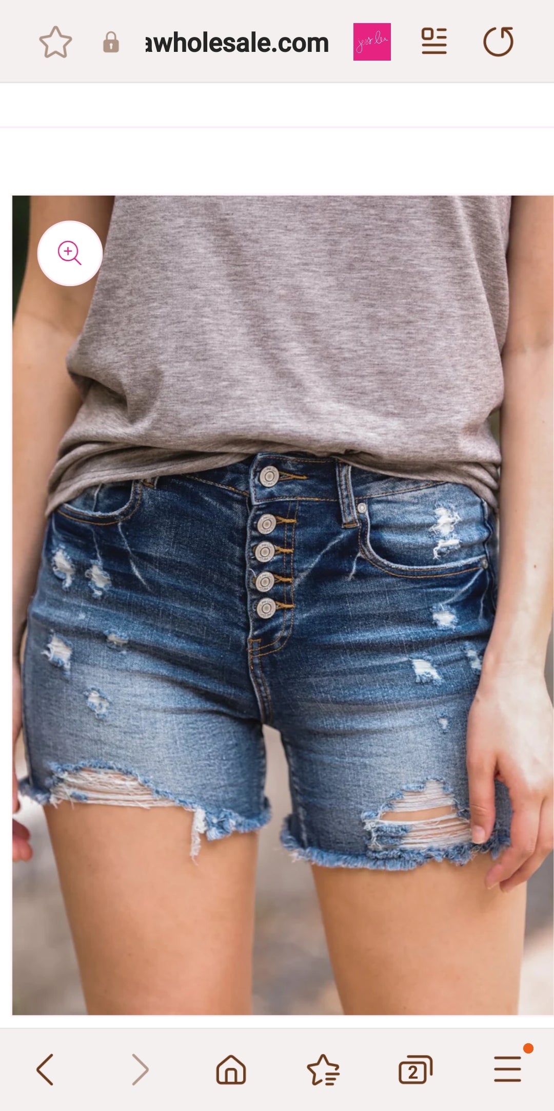 Plus Jess Lea Multi Button Distressed Denim Shorts Raw Hem