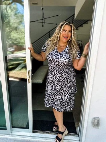 Blakeley Leopard Hi Lo Hem Dress