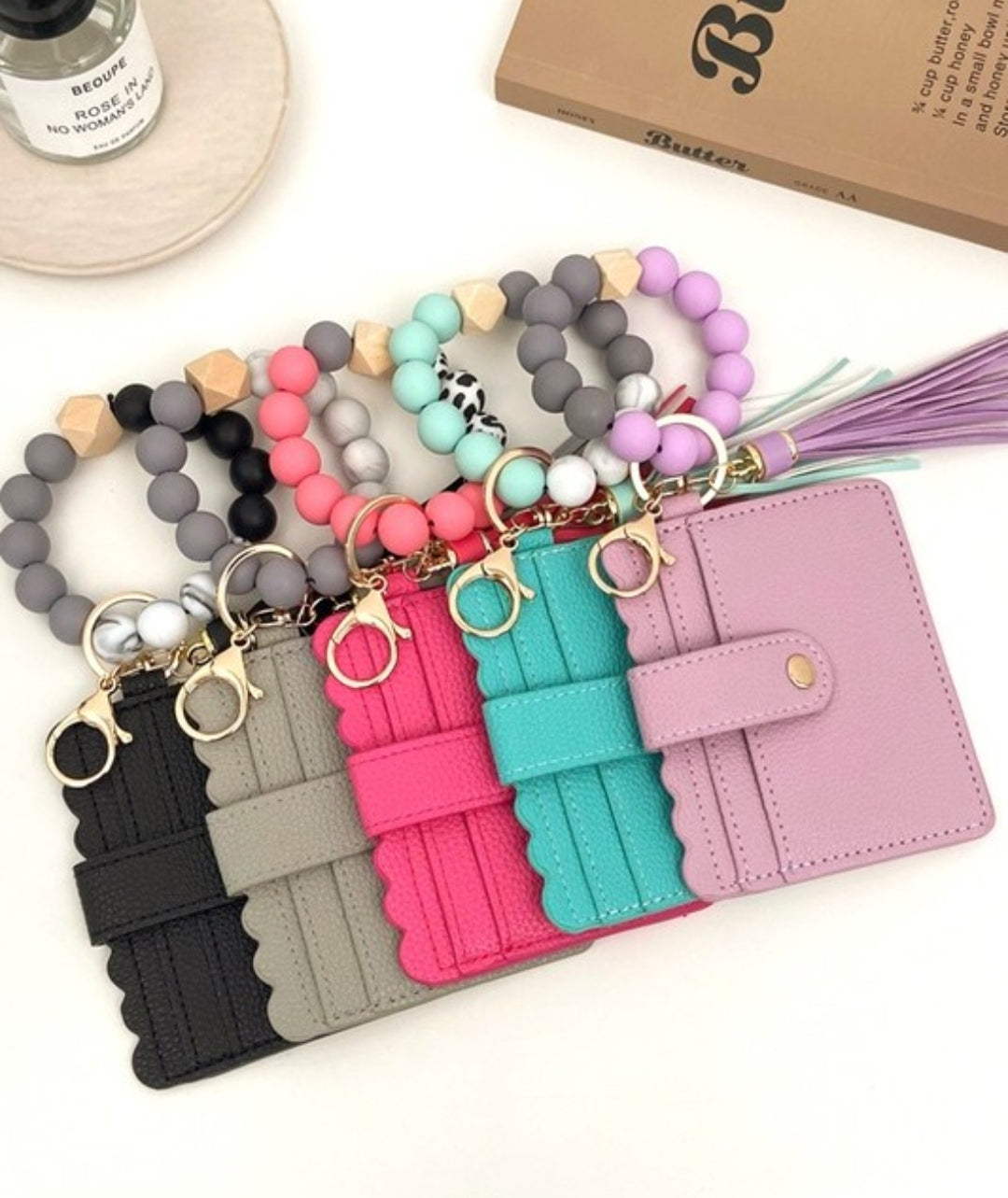 Aqua Green Wristlet Card Holder