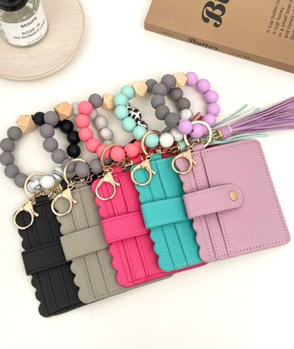 Aqua Green Wristlet Card Holder