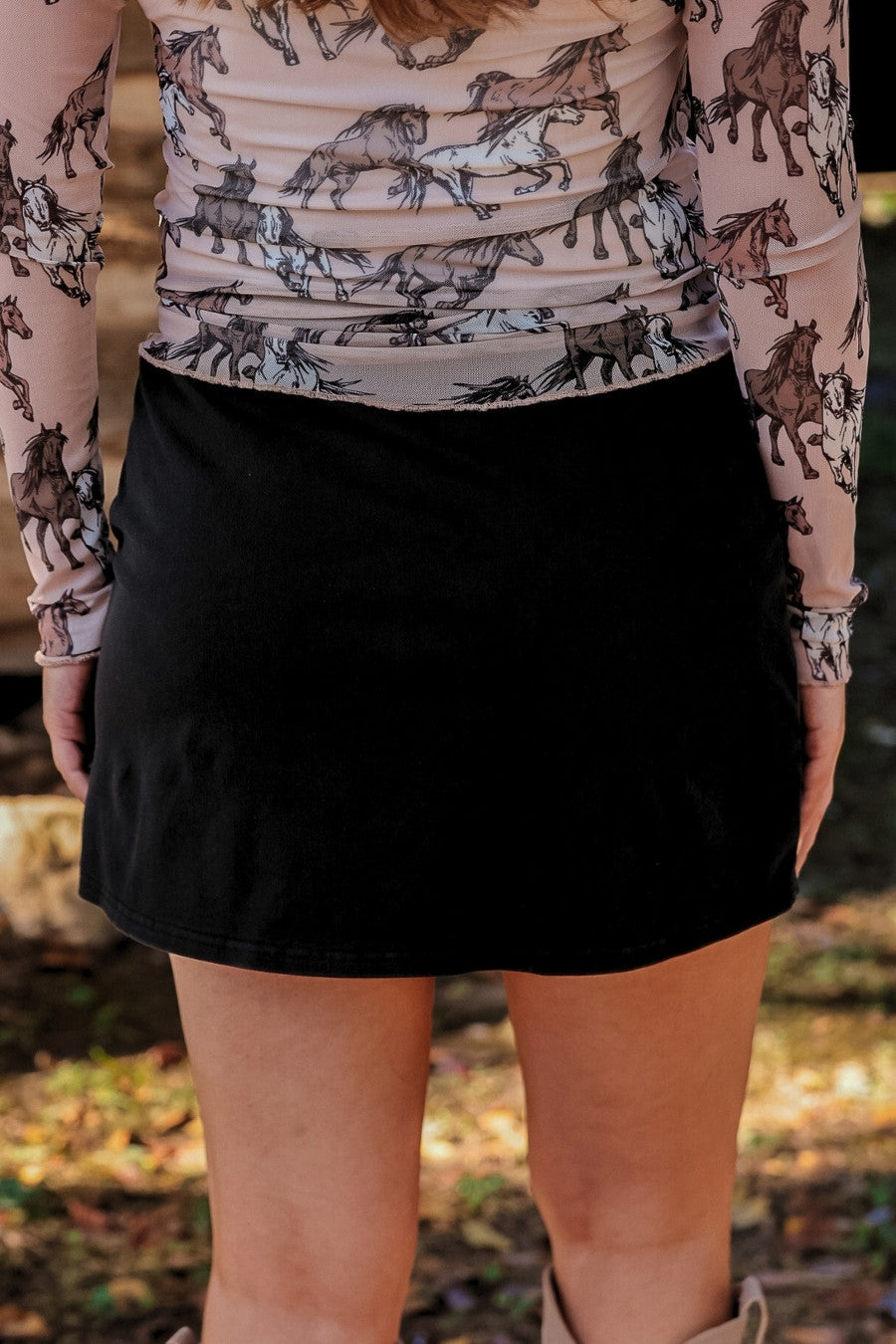 Jess Lea Black Denim Skort