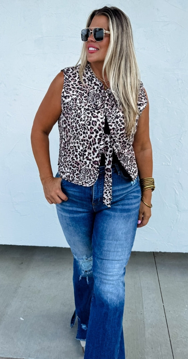 Blakeley Black & Leopard Quilted Vest