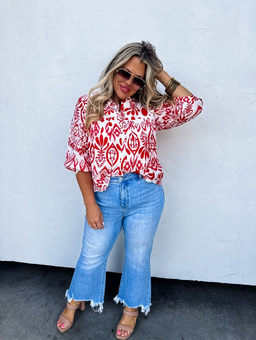 Blakeley Light Wash Denim Non-distressed Cropped Raw Hem Jeans