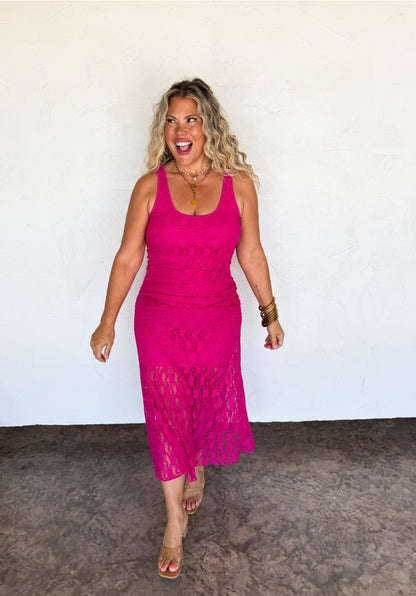 Blakeley Pink Lace Sleeveless Dress