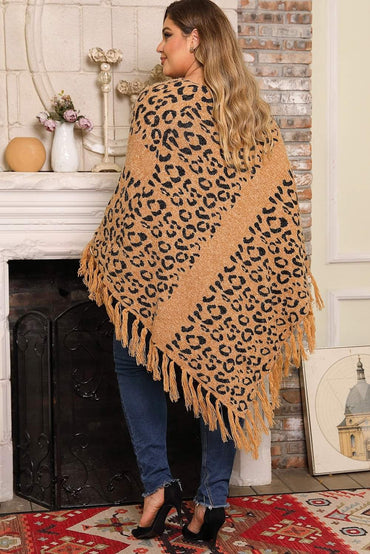 Leopard Sweater Poncho