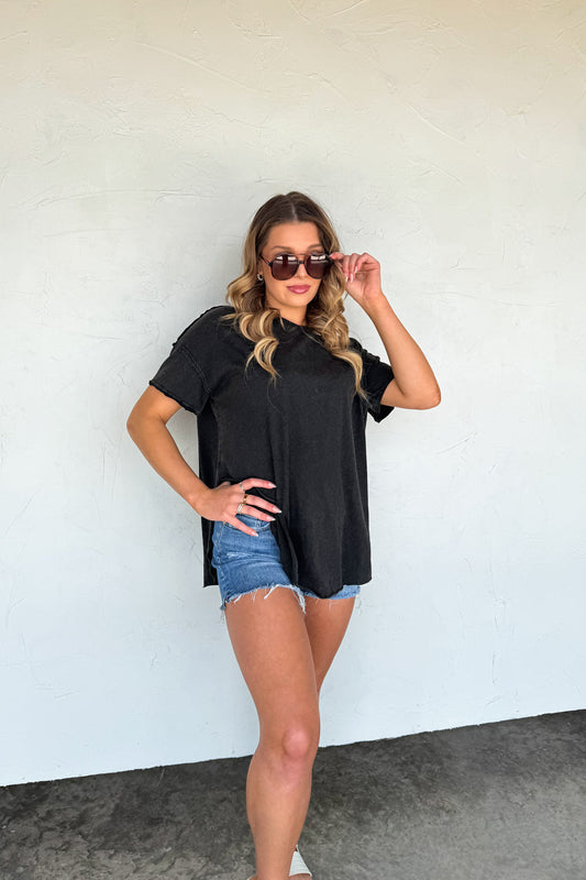Blakeley Black Boyfriend Short Sleeve Tee