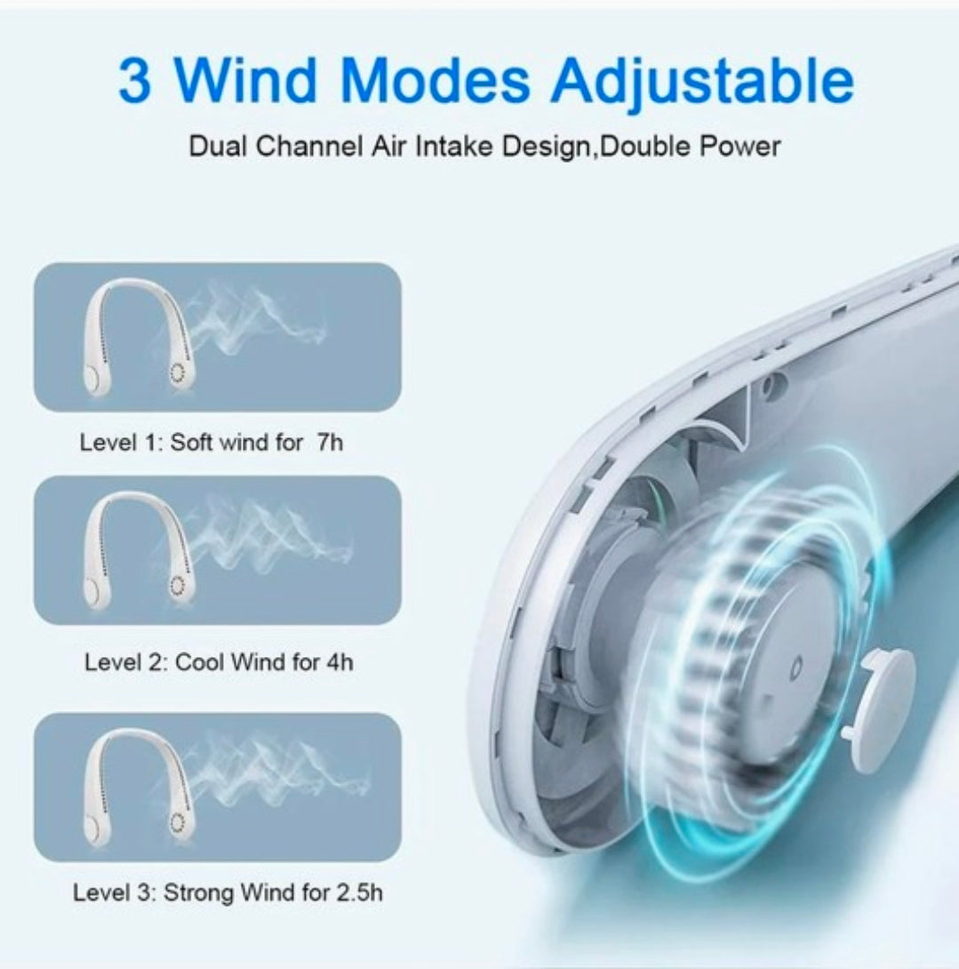 Rechargeable Portable Bladeless Neck Fan