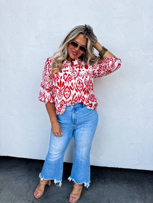 Blakeley Light Wash Denim Non-distressed Cropped Raw Hem Jeans